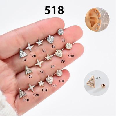 China Vintage Classic 6mm 8mm10mm 316L Stainless Steel Fork CZ Huggie Circle Hinged Segment Daith Tragus Conch Helix Orbital Drilling Fully for sale