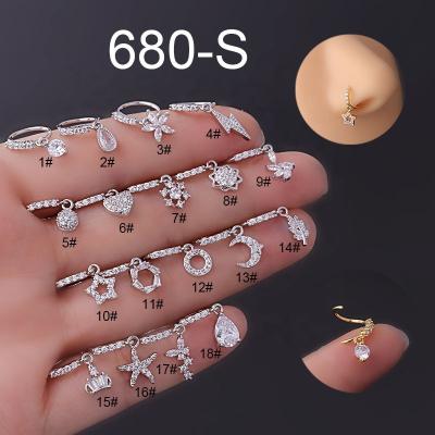 China New FASHIONABLE Silver Gold Plated Designer African Brass Stud Earrings Circle Dangling Nose Ring Pendant For Women Piercing Sting Jewelry for sale