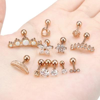 China FASHIONABLE Factory Dropshipping Round Labert Back Fine Sliver Earrings Screw Stud Piercing Custom Jewelry Findings Sets Accessories For Teens for sale