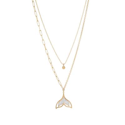 China FASHIONABLE Women Beauty Personality Fashion Horsepower Hops Stainless Steel Necklace Lap Pendant Fishtail Lap Accessories for sale