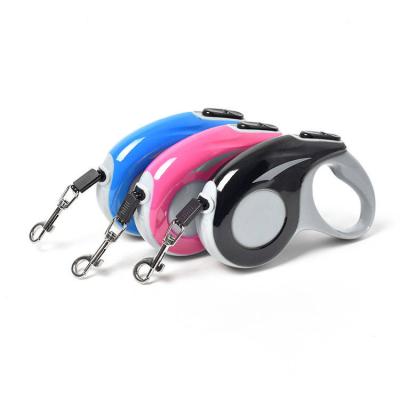 China Colour-blocking Dog Walking Leash Retractable Pet One-Button Artifact Dog Leash Viable Running Automatic Shrinking Pet Supplies for sale