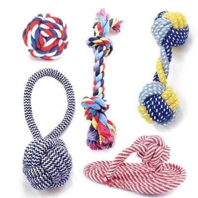 China Viable Dog Molars and Bite-Resistant Cotton Rope Toys Small, Medium and Large Dogs Relieve Boredom Knot Toys Pet Knitting Rope Supplies for sale