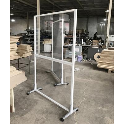 China Commercial Office Furniture Acrylic Clear Partition Wall Panel Partition With Wheel for sale