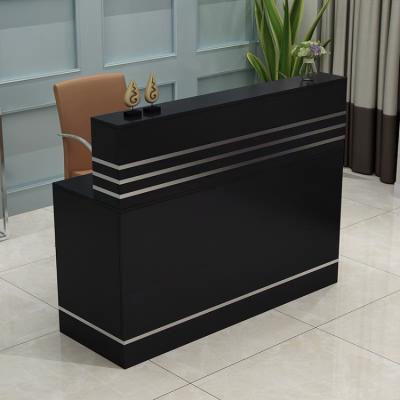 China Convertible Black Company Front Desk Office Corner Reception Tables Simple Beauty Salon Receptions for sale