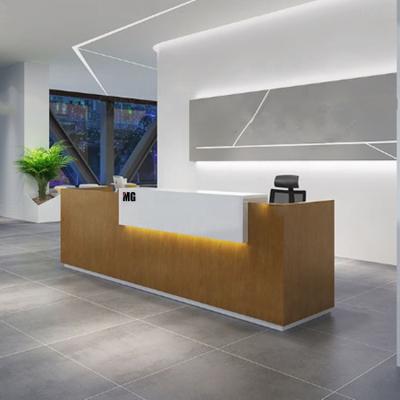 China Living Room Reception Table Reception Counter Eco-friendly Modern Minimalist Durable Wooden Reception Desk for sale