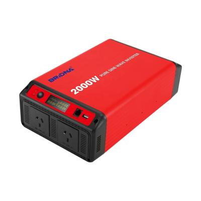 China 2000W 12v 24v 36v 48v dc to ac 240v pure sine wave power inverter for solar fishing boat 363*191*98mm for sale