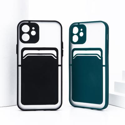 China Shockproof Anti-fall TPU Sublimation Card Slot Back Cover Mobile Phone Case For iphone 12 pro for sale