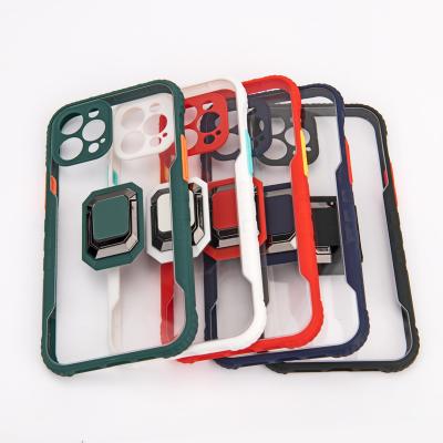 China Anti-fall Shockproof Ring Stand Shockproof Durable Transparent Phone Case For Huawei for sale