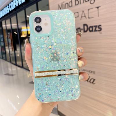 China Anti-fall Bling Glitter 2 in 1 Soft TPU Protective Accessories Set Mobile Phone Case For iPhone 6s 7 8 xs xr xr for sale