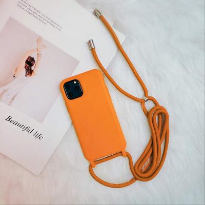 China Soft and Thin Lanyard Rope Strap Crossbody Colorful Shockproof TPU Phone Cover Case for Samsung s20 s21 ultra for sale