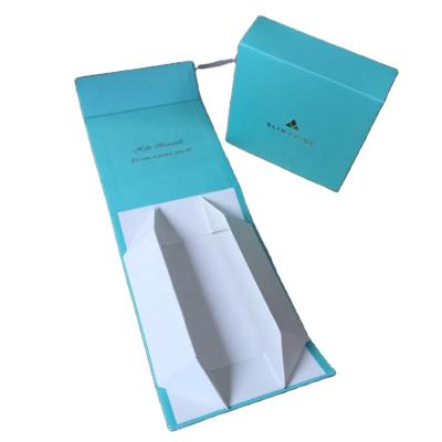 China Recyclable High Quality Custom Paper Packaging Box Magnetic Logo Lid With Ribbon Hair Extension Gift Foldable Paper Box for sale