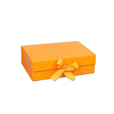 China High Quality Luxury Box Recyclable A Magnetic Folding Dress Paper Gift Box Rigid Wedding Gift Cardboard Packaging With Ribbon Closure for sale