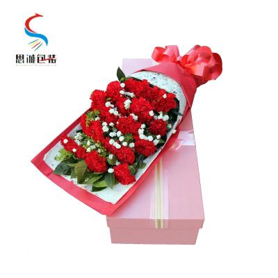 China Recyclable hot sale packag box flower paper box package box with logo with satin ribbon top side for sale