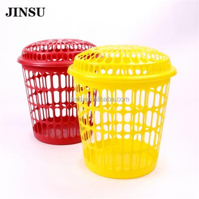 China Long Service Life Foldable Modern Plastic Basket Low Price Plastic Red Laundry Hamper for sale