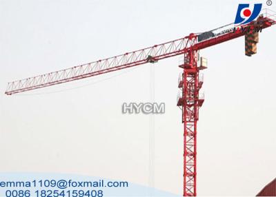 China 70m Trolley Jib Flat Top Tower Crane 12 ton L68 Mast Section All Inverter Control for sale