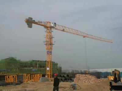 China QTZ125 Flat High Rise Crane 10 Tons Load Top Slewing Type 50m Working Jib L68B2 Mast In Russia for sale