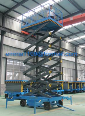 China 300 kg SJY0.3-4 plataforma de trabajo de elevación de tijeras 6m altura de trabajo elevación hidráulica en venta