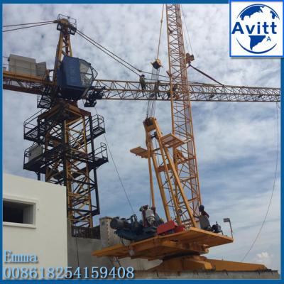 China 6000kg Max Load 24mts Luffing Jib Derrick Crane For 60m Building Construction for sale