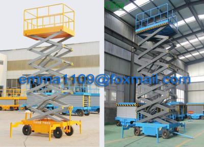 China 1.0tons SJY1.0-8 Scissor Lift Mobile Platform 8m Height could Extend Platform for sale