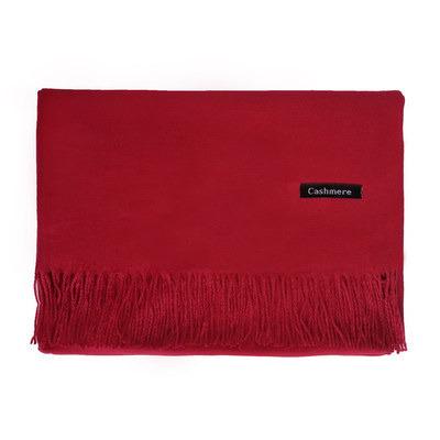 China Wholesale plain warm pashmina warm scarf fall winter shawl soft smooth feeling cheap soft cashmere scarves with tassel for women for sale