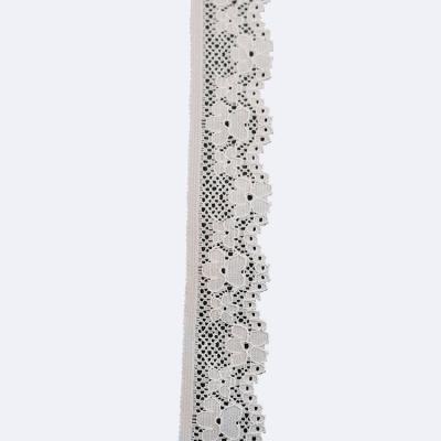 China 2.8cm Elastic Gray Spandex Knit Scalloped Edge Stretch Lace Trim For Bridal Dress Border for sale