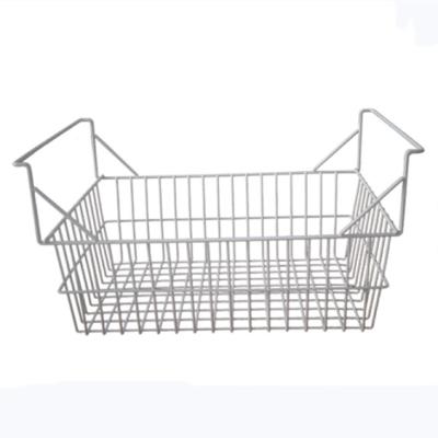 China Primary Household Refrigeration Parts Wire Mesh White Color Freezer Basket For Display / Storage for sale