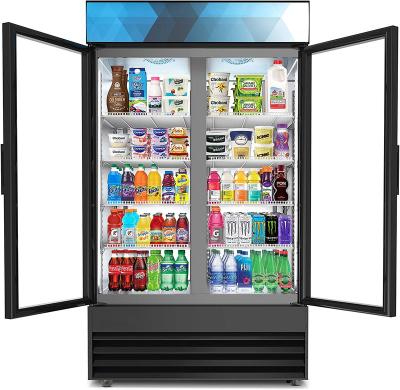 China Single-temperature Large Capacity Refrigerator Showcase Beverage Merchandiser Right Double Door 450L 550L for sale