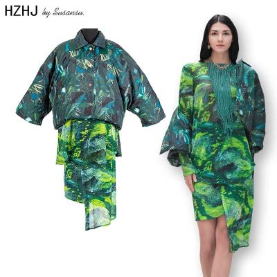 China Latest Sale Ladies Suits Export Quality Polyester Fiber QUICK DRY Warm Casual Fashion Green Suits for sale