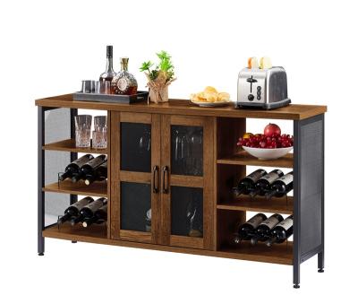 China (Height)Adjustable Living Room Wine Cabinet Bar With Wine Storage,Wood Cabinet Bar Furniture Wine Storage Cabinets for sale