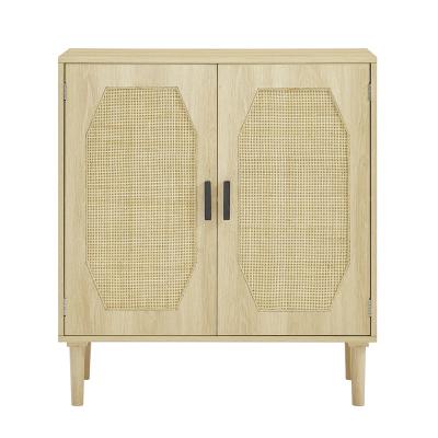 China Indoor Furniture (Other) Wooden Adjustable Rattan Sideboard Sideboard Cabinet With Storage for sale