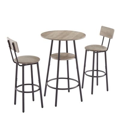 China Factory Price 2pcs Environmental Style High Leg Metal Frame Restaurant Friendly Antique Bar Stool High Stool Bar Chairs With Round Bar Table for sale