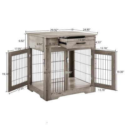 China Viable Rustic Wooden Kennel Furniture Dog Crate End Table Furniture Dog Crate Wooden Dog Crate for sale