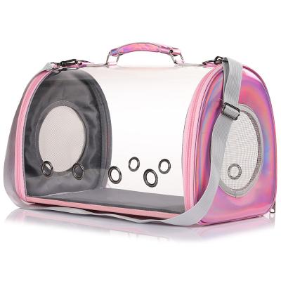 China Fashion New Pet Bag Transparent Acrylic Portable Single Shoulder Clear Pet Skylight Backpack Cat Dog Universal Bag for sale