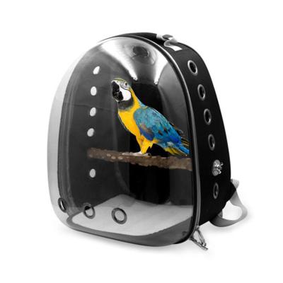 China Fashion Parrot Multifunctional Bird Backpack Transparent Portable Starling Out Of Cage Pet Space Bag for sale