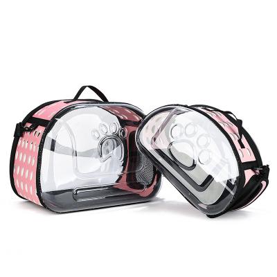 China Fashion Cat Transparent Bag Portable Breathable Shoulder Dog One One Shoulder Messenger Bag Foldable Universal Pet Bag for sale