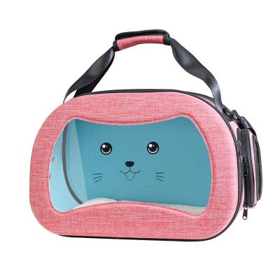 China 2022 fashion new translucent breathable portable single shoulder cat dog bag pet bag diagonal universal portable bag for sale