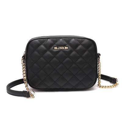 China New 2021 Modes PU Bag Large Capacity Small Square Single Diamond Lattice Cross - Body Bag for sale