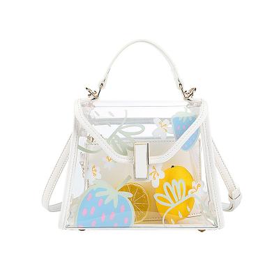 China 2021 new fashion fashion jelly bag transparent female Korean fashion one-shoulder bag cross-body hand-held bag for sale