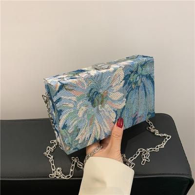 China Famous Lady Box Handbags Girls 2021 Young Ladies Design Handbags For Woman Luxury Fashionable Purses for sale