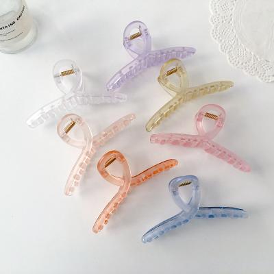 China New Exciting Simple Acetate Clip Freeze Korean Acrylic Hair Claw Clip 4 Inch Long Hair Claws for sale