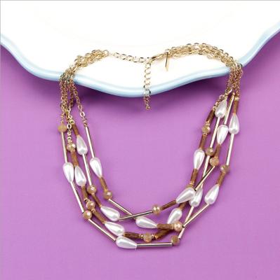 China Wholesale Newest Vintage Women Sweater Necklace Multilayer Pearl Necklace Pearl Necklaces Fashion Jewelry for sale