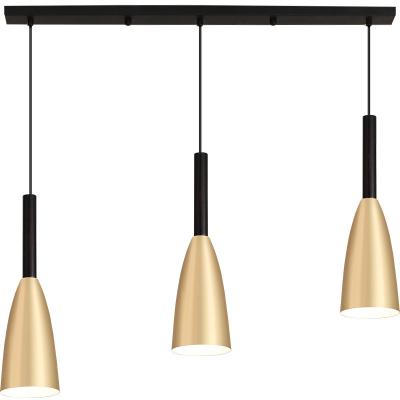 China Luxury Bright 3 Lights Style Modern Creative Adjustable Gold Led Hanging Contemporary Simple Indoor Pendant Light Living Room Dining Room Lamp for sale