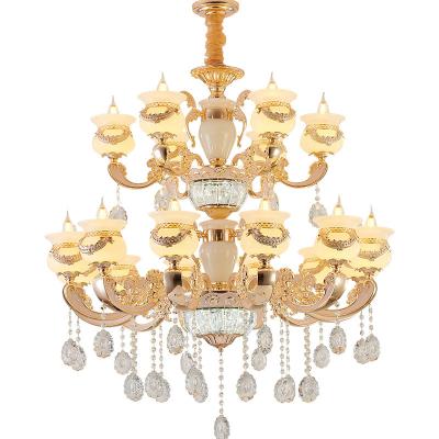 China Modern Crystal Chandelier For Living Room Adjustable Metal Luxury Luminous Wholesale Customization Gold Ceiling Lamp Size zu verkaufen