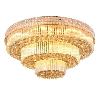 中国 Large Round Luxury Crystal Modern European Decoration Ceiling Chandeliers Outdoor Mounted Ceiling Lamp For Villa Living Room Home Light 販売のため