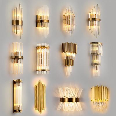 Cina High Brightness Design Luxury Home Decor Crystal Lamp for Living Room Bedside Dining Room Aisle Modern LED Crystal Wall Lights in vendita