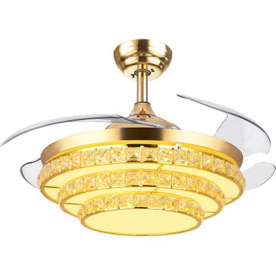 China Hot Selling Restaurant 220V 42 Home Style Back 5 Blade Modern Trend Fan Ceiling Chandelier Remote Control Led Lights à venda