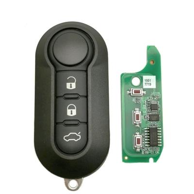 China Plastic+Metal Chip 3 Buttons Big Flip Remote Car Key 500 Punto Doblo Qubo For Fiat 433 MHz ID46 2006 2007 2013 Car Keys for sale