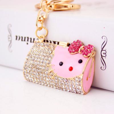 China Lightweight Luxury Hello Kitty Purse Pendant Keychain Key Ring Key Chain Charm for sale