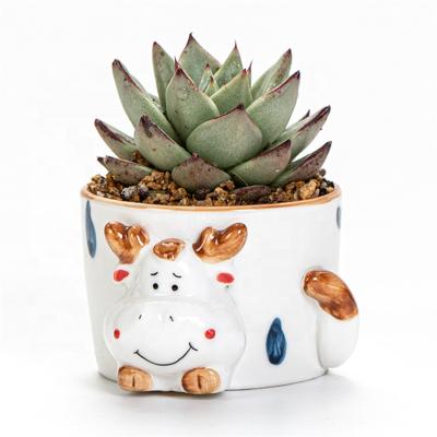 China Animal Shapes Pot Indoor Green Ceramic Succulent Planters Garden Ceramic Planters For Indoor Plants for sale