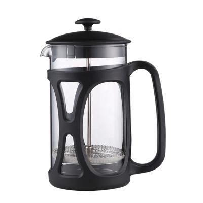 China Wholesale Stocked French Press Metal Filter Mesh Borosilicate Glass French Press 2022 Coffee Maker New for sale